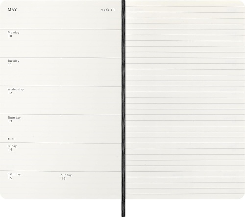 Kalendarz Moleskine 2027 12M rozmiar L (duży 13x21 cm) Tygodniowy sztuczna Skóra Węża Czarny Miękka Wegańska Oprawa w Pudełku (Moleskine 2027 Precious and Ethical Weekly Diary/Planner Box 12M Boa Black Soft Cover) - 8056999274825