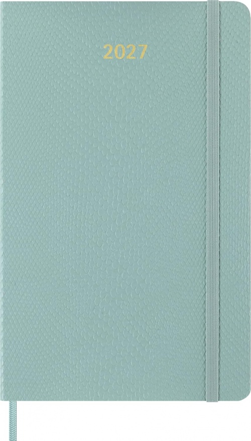 Kalendarz Moleskine 2027 12M rozmiar L (duży 13x21 cm) Tygodniowy sztuczna Skóra Węża Jasnozielona Miękka Wegańska Oprawa w Pudełku (Moleskine 2027 Precious and Ethical Weekly Diary/Planner Box 12M Sage Green Soft Cover) - 8056999274832