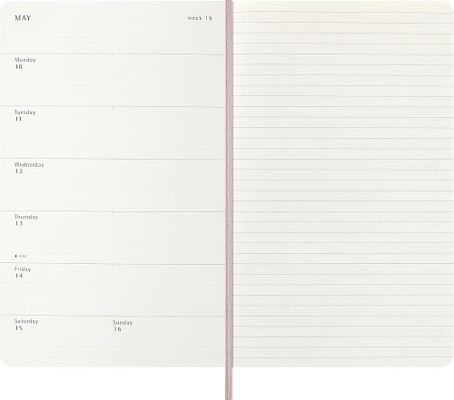Kalendarz Moleskine 2027 12M rozmiar L (duży 13x21 cm) Tygodniowy sztuczna Skóra Węża Sakura Pink Miękka Wegańska Oprawa w Pudełku (Moleskine 2027 Precious and Ethical Weekly Diary/Planner Box 12M Sakura Pink Soft Cover) - 8056999274849