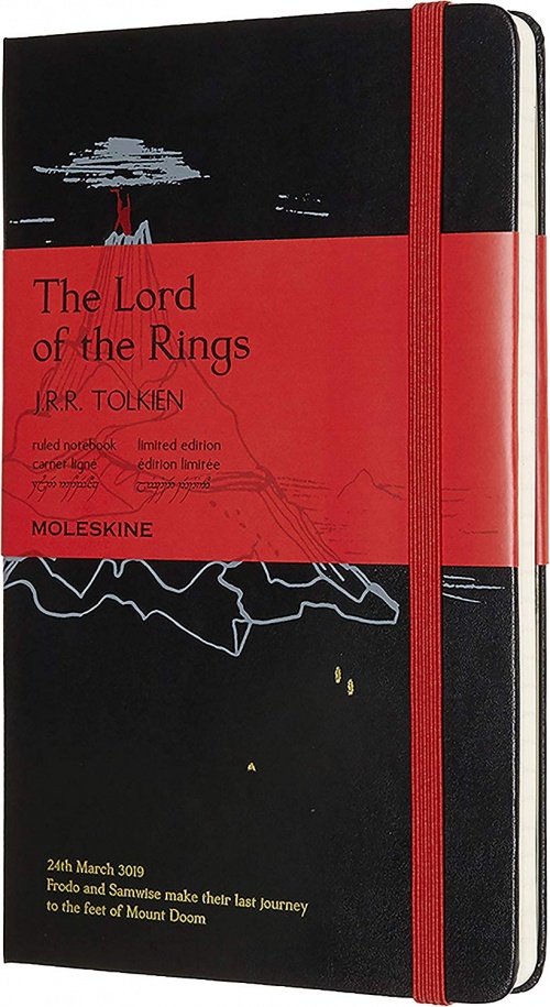 Notatnik Moleskine Władca Pierścieni Góra Przeznaczenia L (duży 13x21) w Linię Czarny Twarda oprawa (Moleskine Lord Of The Rings Mount Doom Ruled Notebook Large Hard Cover)