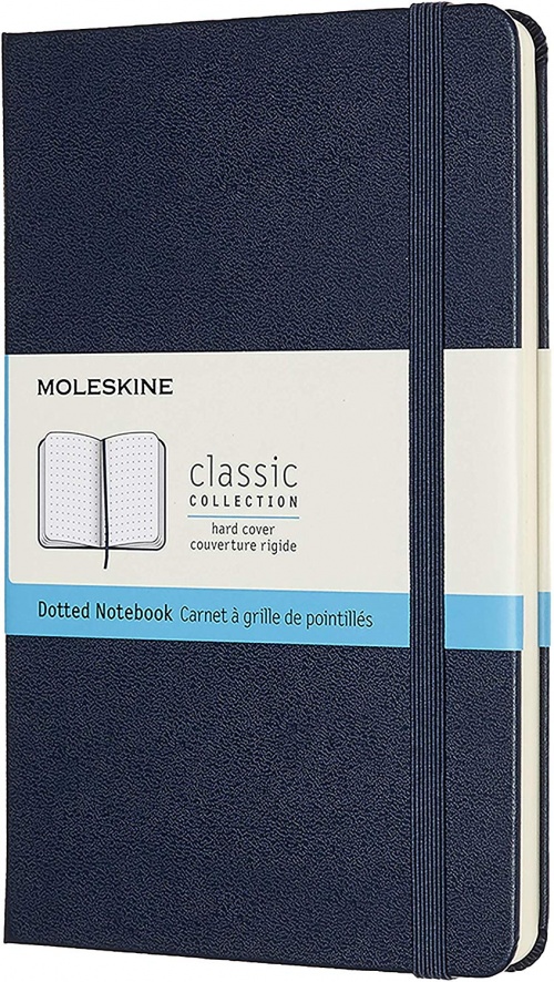 Notatnik Moleskine M średni (11,5x18 cm) w Kropki Granatowy / Szafirowy Twarda oprawa (Moleskine Dotted Notebook Medium Sapphire Blue Hard Cover) - 8058647626697