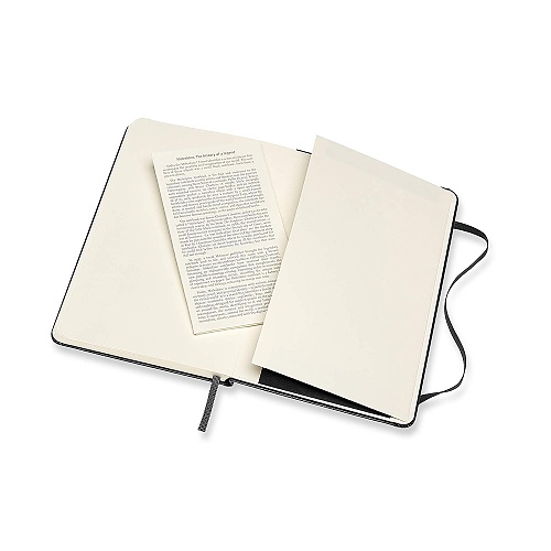Notatnik Moleskine M średni (11,5x18 cm) Czysty / Gładki Czarny Twarda oprawa (Moleskine Plain Notebook Medium Black Hard Cover) - 8058647626604