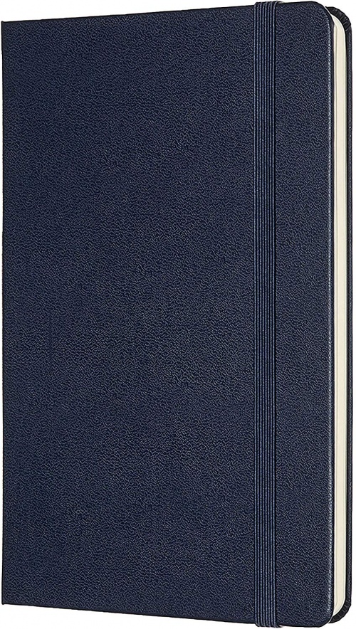 Notatnik Moleskine M średni (11,5x18 cm) Czysty / Gładki Granatowy / Szafirowy Twarda oprawa (Moleskine Plain Notebook Medium Sapphire Blue Hard Cover) - 8058647626680