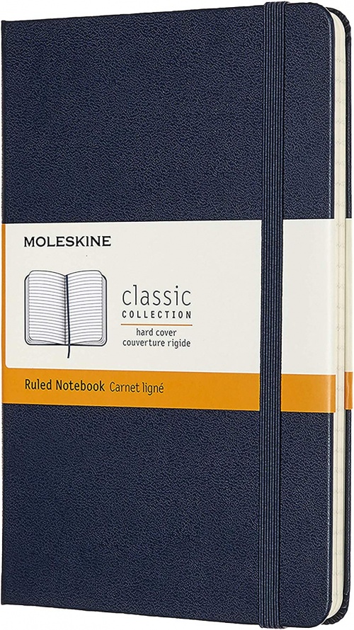Notatnik Moleskine M średni (11,5x18 cm) w Linie Granatowy / Szafirowy Twarda oprawa (Moleskine Ruled Notebook Medium Sapphire Blue Hard Cover) - 8058647626666