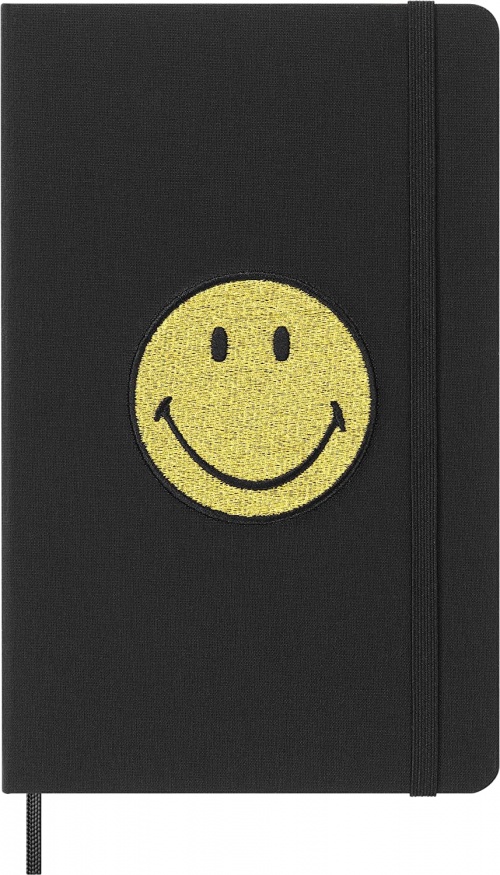 Notatnik Moleskine Smiley® duży (13x21 cm) w Linie Czarny Twarda oprawa z Tkaniny wersja w Pudełku (Moleskine The Smiley® Collection BOX Ruled Large Notebook Hard Cover) - 8056598855098