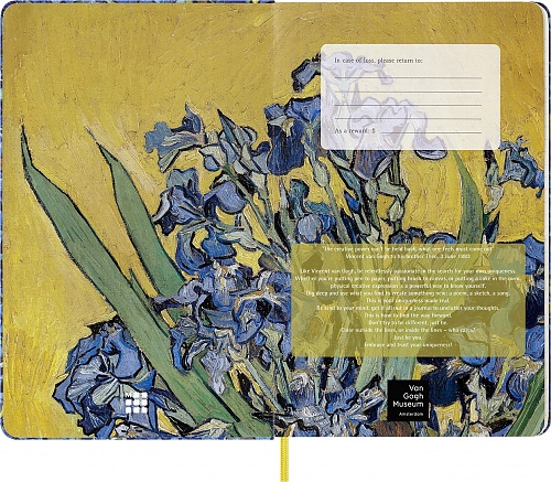 Moleskine Van Gogh duży (13x21 cm) w Linie Twarda Niebieska Oprawa z grafiką Vincenta Van Gogha (Moleskine Van Gogh Museum Blue Ruled Large Hard Cover) - 8056598858242