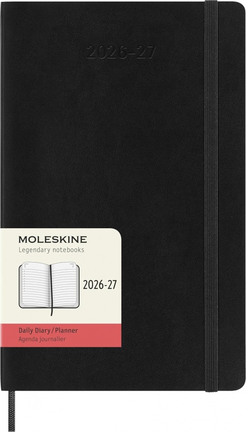Kalendarz Moleskine 2026-2027 18-miesięczny rozmiar L (duży 13x21 cm) Dzienny Czarny Miękka oprawa (Moleskine Daily Notebook Diary/Planner 2026/27 Large Black Soft Cover) - 8056999279776