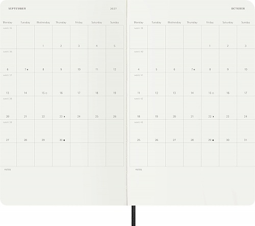 Kalendarz Moleskine 2026-2027 18-miesięczny rozmiar L (duży 13x21 cm) Dzienny Czarny Miękka oprawa (Moleskine Daily Notebook Diary/Planner 2026/27 Large Black Soft Cover) - 8056999279776