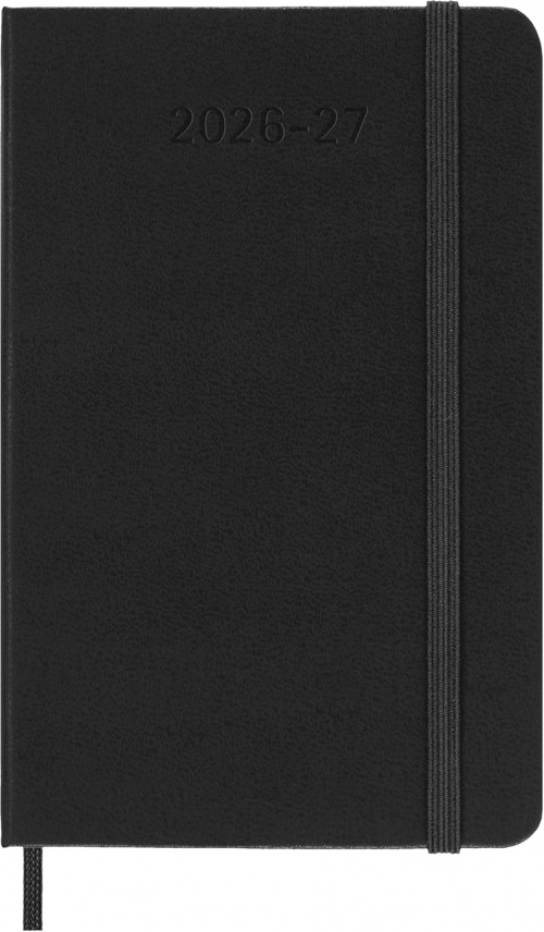 Kalendarz Moleskine 2026-2027 18-miesięczny rozmiar P (kieszonkowy 9x14 cm) Tygodniowy Czarny Twarda oprawa (Moleskine Weekly Notebook Planner 2026/27 Pocket Hard Black Cover) - 8056999279851