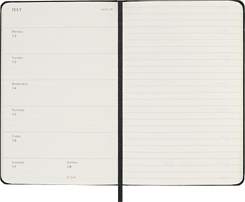 Kalendarz Moleskine 2026-2027 18-miesięczny rozmiar P (kieszonkowy 9x14 cm) Tygodniowy Czarny Twarda oprawa (Moleskine Weekly Notebook Planner 2026/27 Pocket Hard Black Cover) - 8056999279851