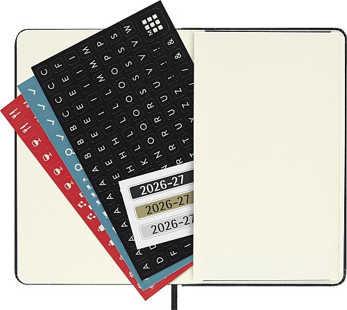 Kalendarz Moleskine 2026-2027 18-miesięczny rozmiar P (kieszonkowy 9x14 cm) Tygodniowy Czarny Twarda oprawa (Moleskine Weekly Notebook Planner 2026/27 Pocket Hard Black Cover) - 8056999279851