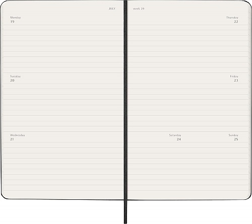 Kalendarz Moleskine 2026-2027 18-miesięczny rozmiar L (duży 13x21 cm) Horyzontalny Tygodniowy Czarny Twarda oprawa (Moleskine Weekly Horizontal Notebook Diary/Planner 2026/27 Large Black Hard Cover) - 8056999279929