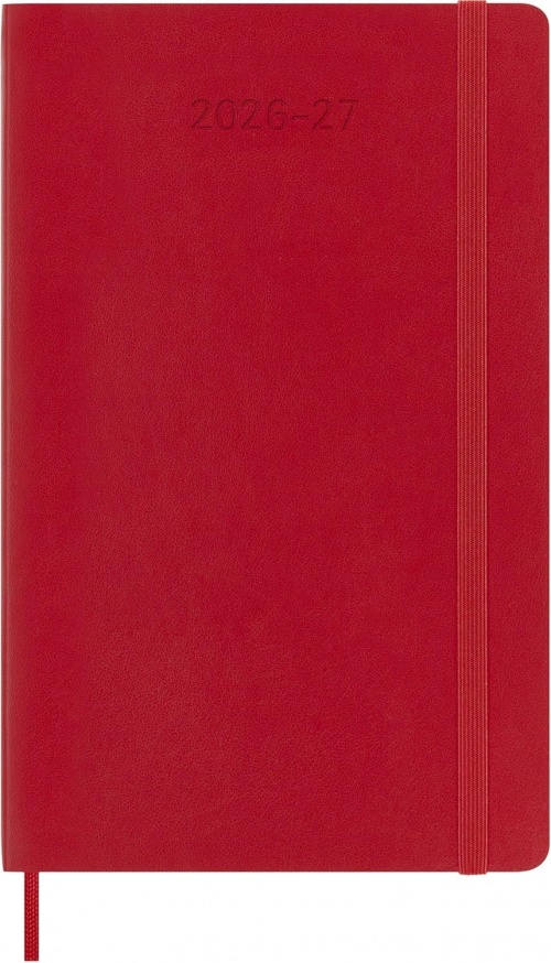 Kalendarz Moleskine 2026-2027 18-miesięczny rozmiar L (duży 13x21 cm) Tygodniowy Czerwony/ Szkarłatny Miękka oprawa (Moleskine Weekly Notebook Planner 26/27 Large Soft Scarlet Red Cover) - 8056999279837