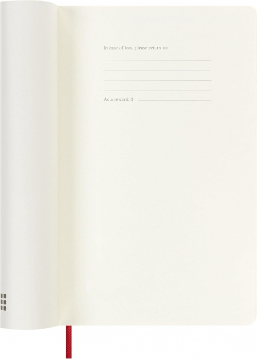 Kalendarz Moleskine 2026-2027 18-miesięczny rozmiar L (duży 13x21 cm) Tygodniowy Czerwony/ Szkarłatny Miękka oprawa (Moleskine Weekly Notebook Planner 26/27 Large Soft Scarlet Red Cover) - 8056999279837