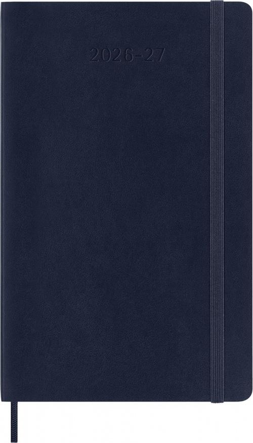 Kalendarz Moleskine 2026-2027 18-miesięczny rozmiar L (duży 13x21 cm) Tygodniowy Niebieski Ciemny/ Szafirowy Miękka oprawa (Moleskine Weekly Notebook Planner 2026/27 Large Soft Sapphire Blue Cover) - 8056999279813