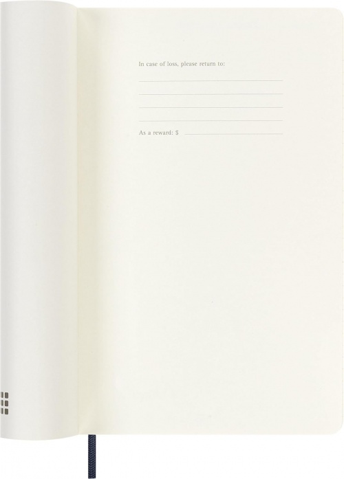 Kalendarz Moleskine 2026-2027 18-miesięczny rozmiar L (duży 13x21 cm) Tygodniowy Niebieski Ciemny/ Szafirowy Miękka oprawa (Moleskine Weekly Notebook Planner 2026/27 Large Soft Sapphire Blue Cover) - 8056999279813