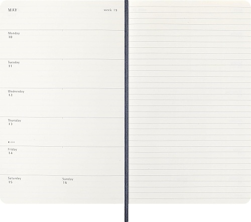 Kalendarz Moleskine 2026-2027 18-miesięczny rozmiar L (duży 13x21 cm) Tygodniowy Niebieski Ciemny/ Szafirowy Miękka oprawa (Moleskine Weekly Notebook Planner 2026/27 Large Soft Sapphire Blue Cover) - 8056999279813