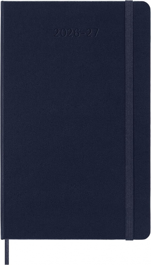 Kalendarz Moleskine 2026-2027 18-miesięczny rozmiar L (duży 13x21 cm) Tygodniowy Niebieski Ciemny/ Szafirowy Twarda oprawa (Moleskine Weekly Notebook Planner 2026/27 Large Hard Sapphire Blue Cover) - 8056999279783