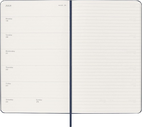 Kalendarz Moleskine 2026-2027 18-miesięczny rozmiar L (duży 13x21 cm) Tygodniowy Niebieski Ciemny/ Szafirowy Twarda oprawa (Moleskine Weekly Notebook Planner 2026/27 Large Hard Sapphire Blue Cover) - 8056999279783