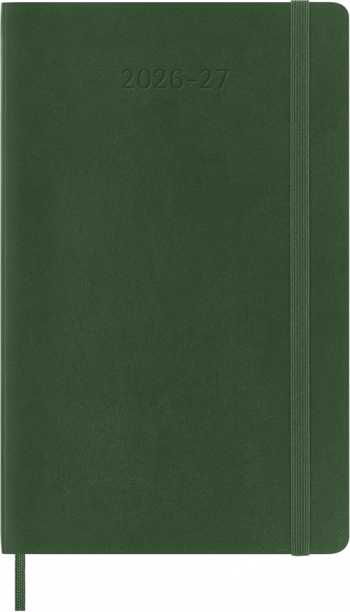 Kalendarz Moleskine 2026-2027 18-miesięczny rozmiar L (duży 13x21 cm) Tygodniowy Zielony Mirt Miękka oprawa (Moleskine Classic 18 Month 2026/27 Weekly Planner Soft Cover Large Myrtle Green) - 8056999279844