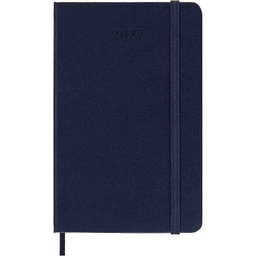 Kalendarz Moleskine 2027 12M rozmiar P (kieszonkowy 9x14 cm) Dzienny Niebieski/Szafirowy Twarda oprawa (Moleskine Daily Notebook Diary/Planner 2027 Pocket Sapphire Blue Hard Cover) - 8056999279417