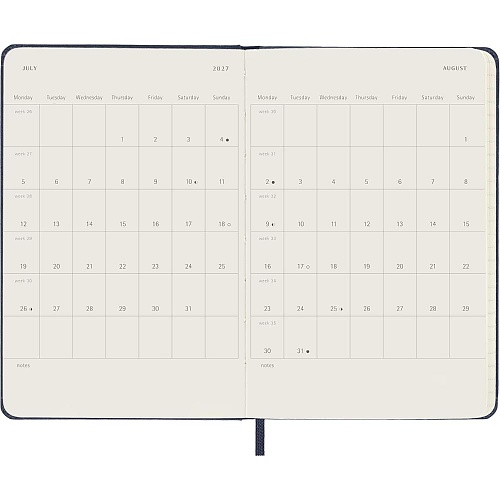 Kalendarz Moleskine 2027 12M rozmiar P (kieszonkowy 9x14 cm) Dzienny Niebieski/Szafirowy Twarda oprawa (Moleskine Daily Notebook Diary/Planner 2027 Pocket Sapphire Blue Hard Cover) - 8056999279417