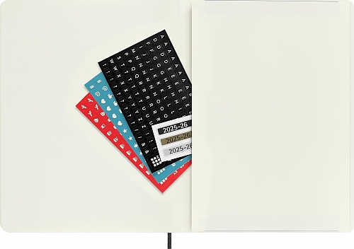 Kalendarz Moleskine 2025-2026 18-miesięczny rozmiar XL (bardzo duży 19x25 cm) Tygodniowy Czarny Miękka oprawa (Moleskine Weekly Notebook Diary/Planner 2025/26 Extra Large Soft Black Cover) - 8056999275495