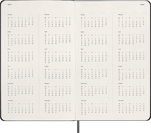 Kalendarz Moleskine Bez Dat 12M rozmiar L (duży 13x21 cm) Tygodniowy Czarny Twarda Oprawa (Moleskine Undated Weekly Planner, 12M, Large, Black, Hard Cover) - 8056598857122