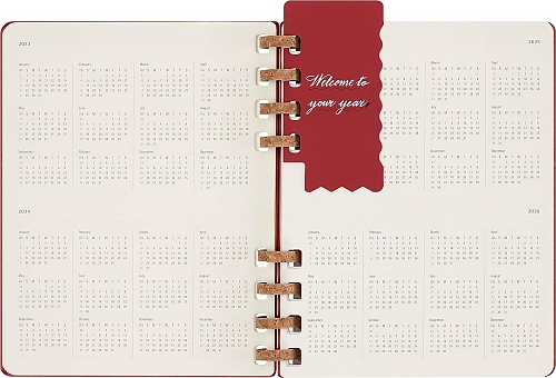 Kalendarz Moleskine Bez Dat 12M rozmiar XL (bardzo duży 19x25 cm) na Spirali Tygodniowy Czerwony Wiśniowy (Moleskine Undated Weekly Planner, 12M, Extra Large, Crush Cherry, Hard Cover) - 8056598856361