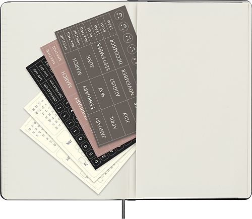 Kalendarz Moleskine Bez Dat 12M rozmiar L (duży 13x21 cm) Tygodniowy Czarny Twarda Oprawa (Moleskine Undated Weekly Planner, 12M, Large, Black, Hard Cover) - 8056598857122 / 8056999271497
