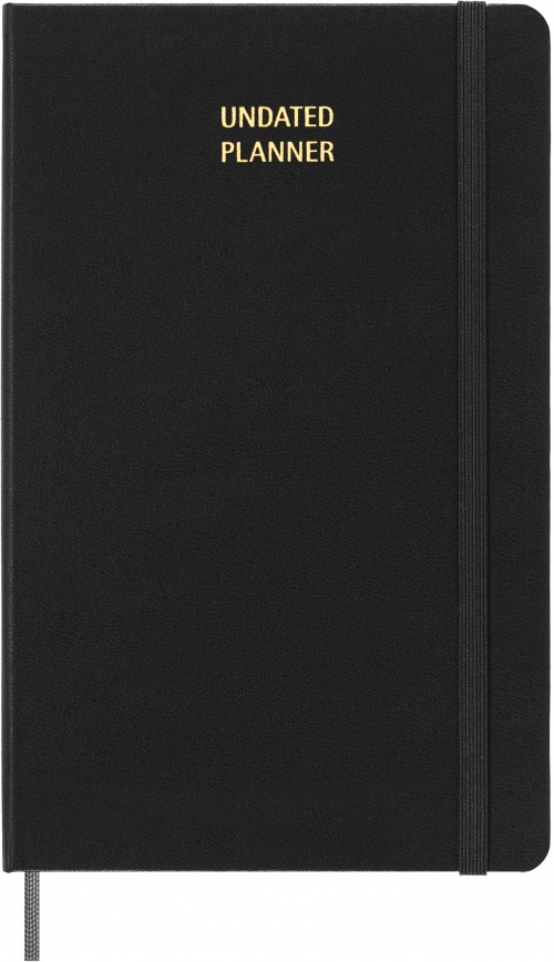 Kalendarz Moleskine Bez Dat 12M rozmiar L (duży 13x21 cm) Tygodniowy Czarny Twarda Oprawa (Moleskine Undated Weekly Planner, 12M, Large, Black, Hard Cover) - 8056598857122 / 8056999271497