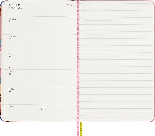 Kalendarz Moleskine 2024-2025 18-miesięczny Sakura Jogging duży L (13x21 cm) Tygodniowy Różowy / Wiśniowy Twarda oprawa (Moleskine Limited Edition Sakura Joggers 18 Month 2024-2025 Weekly Planner Large Hard Cover) - 8056999271657