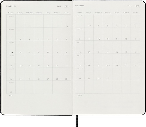 Kalendarz Inteligentny 2026 12M Moleskine Smart do Pióra Smart Pen rozmiar L (duży 13x21 cm) Tygodniowy Czarny Twarda oprawa (Moleskine Smart Planner 2026 Weekly 12-Month Large Black Hard Cover) - 8056999275860