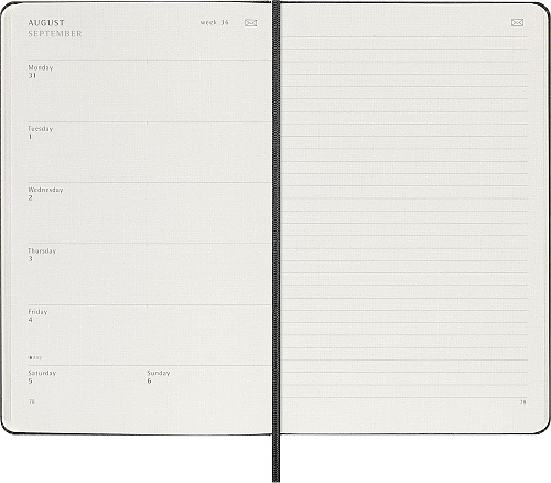 Kalendarz Inteligentny 2026 12M Moleskine Smart do Pióra Smart Pen rozmiar L (duży 13x21 cm) Tygodniowy Czarny Twarda oprawa (Moleskine Smart Planner 2026 Weekly 12-Month Large Black Hard Cover) - 8056999275860