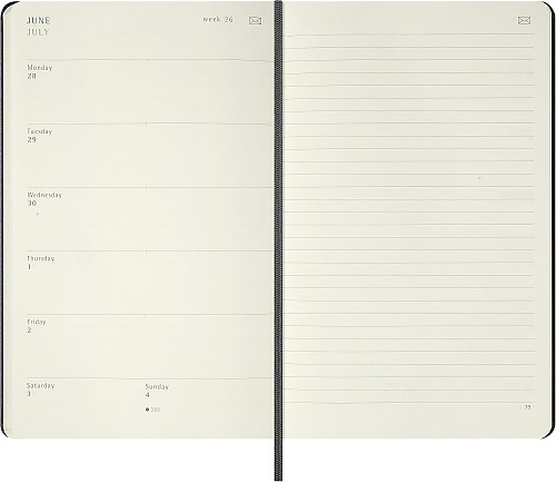 Kalendarz Inteligentny 2027 12M Moleskine Smart do Pióra Smart Pen rozmiar L (duży 13x21 cm) Tygodniowy Czarny Twarda oprawa (Moleskine Smart Planner 2027 Weekly 12-Month Large Black Hard Cover) - 8056999279349