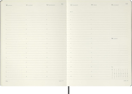 Kalendarz Inteligentny PRO 2027 12M Moleskine Smart do Pióra Smart Pen rozmiar XL (bardzo duży 19x25 cm) Wertykalny Tygodniowy Czarny Twarda oprawa (Moleskine Smart Planner 2027 Vertical Weekly 12-Month Large Black Hard Cover) - 8056999279332