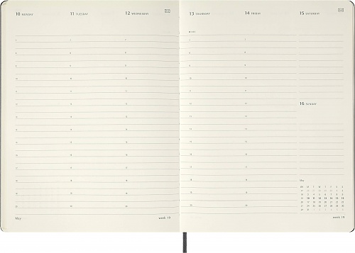 Kalendarz Inteligentny PRO 2027 12M Moleskine Smart do Pióra Smart Pen rozmiar XL (bardzo duży 19x25 cm) Wertykalny Tygodniowy Czarny Twarda oprawa (Moleskine Smart Planner 2027 Vertical Weekly 12-Month Large Black Hard Cover) - 8056999279332