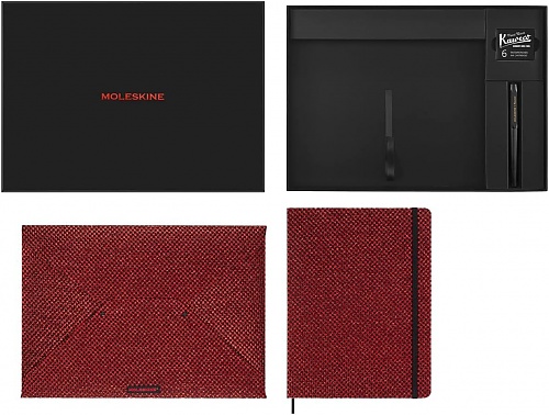 Moleskine Shine Czerwony Zestaw Kolekcjonerski Pióro wieczne, Kalendarz bez Dat i Koperta w prezentowym pudełku (Shine Collector\'s Box Undated Weekly Planner, Envelope, Kaweco Fountain Pen, Red) - 8056598858938