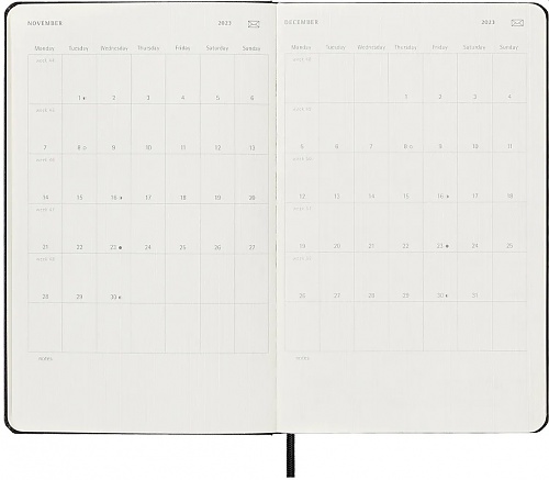 Kalendarz Inteligentny 2023 12M Moleskine Smart do Pióra Smart Pen rozmiar L (duży 13x21 cm) Tygodniowy Czarny Twarda oprawa (Moleskine Smart Planner 2023 Weekly 12-Month Large Black Hard Cover) - 8056598851335