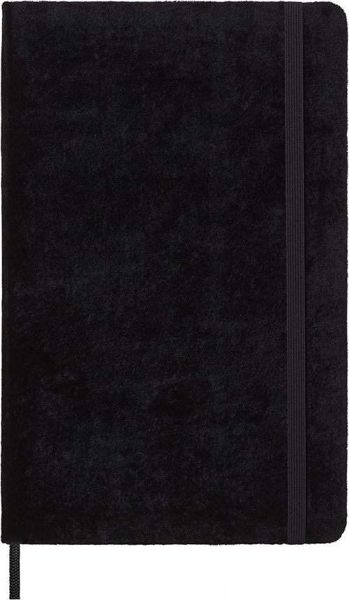 Notatnik Aksamitny Moleskine L duży (13x21cm) w Linie Czarna Aksamitna Twarda oprawa w eleganckim Pudełu (Moleskine Limited Edition Velvet BOX Ruled Notebook Large Hard Black Cover) - 8056598851311