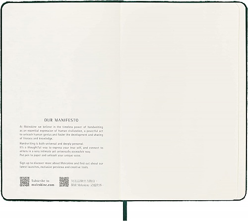 Notatnik Aksamitny Moleskine L duży (13x21cm) w Linie Zielona Aksamitna Twarda oprawa w eleganckim Pudełu (Moleskine Limited Edition Velvet BOX Ruled Notebook Large Hard Bottle Green Cover) - 8056598851274