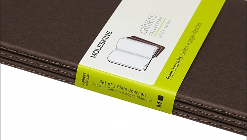 Zestaw 3 zeszytów Moleskine Cahier L duże (13x21 cm) Czyste Brąz Kawowy Miękka oprawa (Moleskine Cahiers Set of 3 Plain Journals Coffee Brown Soft Cover) - 8055002855266