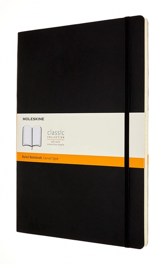 Notatnik Moleskine A4 (21x29,7 cm) w Linie Czarny Miękka oprawa (Moleskine Ruled Notebook A4 Soft Black) - 8053853602855