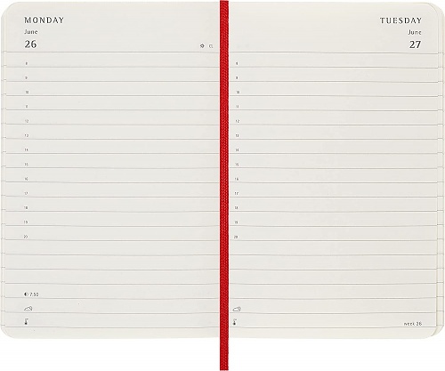 Kalendarz Moleskine 2023 12M rozmiar P (kieszonkowy 9x14 cm) Dzienny Czerwony/Szkarłatny Miękka oprawa (Moleskine Daily Notebook Diary/Planner 2023 Pocket Scarlet Red Soft Cover) - 8056420859652