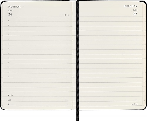 Kalendarz Moleskine 2023 12M rozmiar P (kieszonkowy 9x14 cm) Dzienny Czarny Twarda oprawa (Moleskine Daily Notebook Diary/Planner 2023 Pocket Black Hard Cover) - 8056420859553