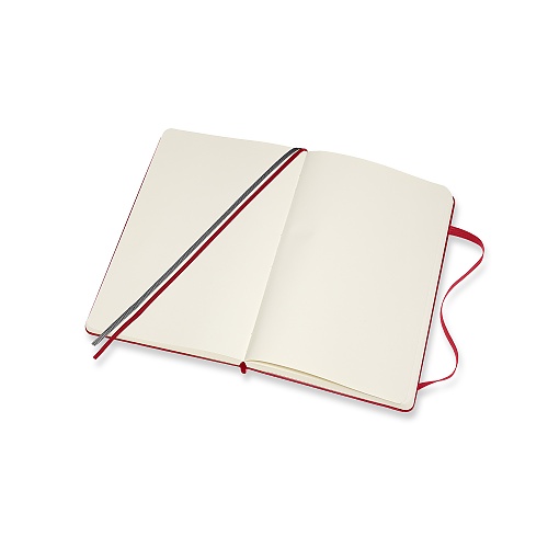Notatnik Moleskine L duży (13x21cm) Gruby (400 stron) Czysty  Czerwony Twarda oprawa (Moleskine Expanded Plain Notebook 400 Pages Large Scarlet Red Hard Cover) - 8053853606204