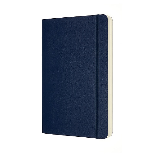 Notatnik Moleskine L duży (13x21cm) Gruby (400 stron) Czysty Granatowy Miękka oprawa (Moleskine Expanded Plain Notebook 400 Pages Large Sapphire Blue Soft Cover) - 8053853606266