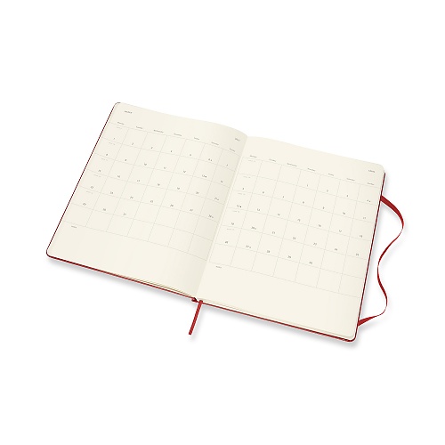 Kalendarz Moleskine 2021 12M rozmiar XL (bardzo duży 19x25 cm) Tygodniowy Czerwony/ Szkarłatny Twarda oprawa (Moleskine Weekly Notebook Diary/Planner 2021 Extra Large Scarlet Red Hard Cover)