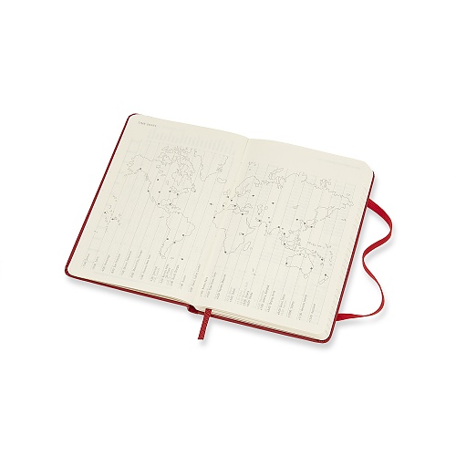 Kalendarz Moleskine 2021 12M rozmiar P (kieszonkowy 9x14 cm) Horyzontalny Tygodniowy Czerwony Twarda oprawa (Moleskine Weekly Horizontal Diary/Planner 2021 Pocket Scarled Red Hard Cover)