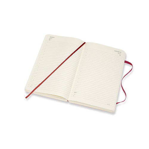 Kalendarz Moleskine 2020-2021 18-miesięczny rozmiar L (duży 13x21 cm) Dzienny Czerwony/ Szkarłatny Miękka oprawa (Moleskine Daily Notebook Diary/Planner 2020/21 Large Scarlet Red Soft Cover)